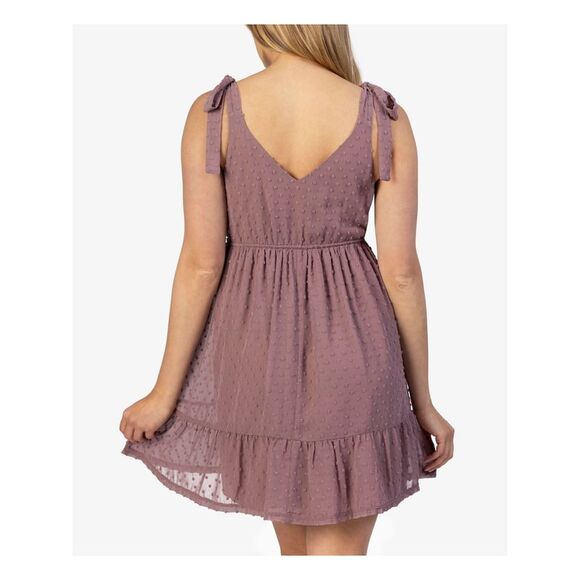 SPEECHLESS Womens Tie-shoulder Chiffon Sleeveless Short Party Baby Doll Dress - Picture 2 of 4